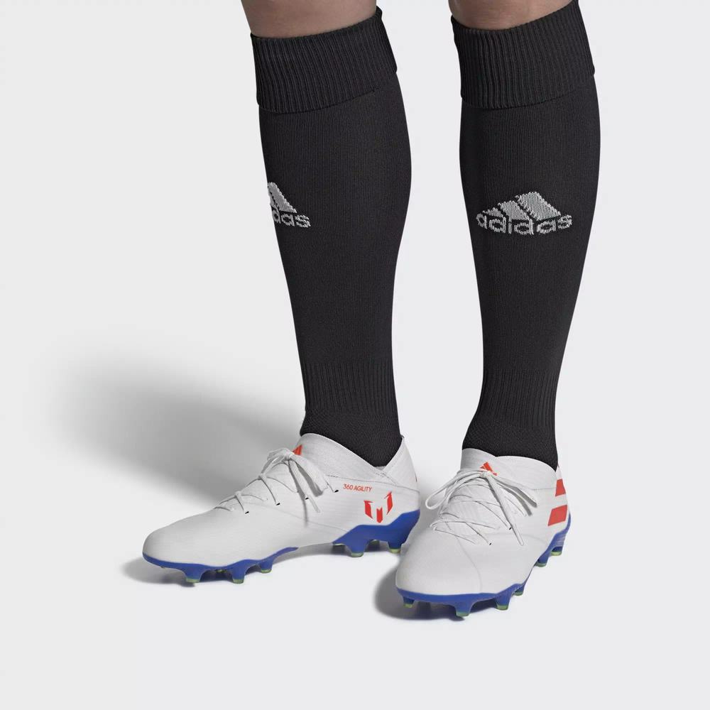 Adidas Nemeziz Messi 19.1 Firm Ground Tacos de Futbol Blancos Para Hombre (MX-64429)